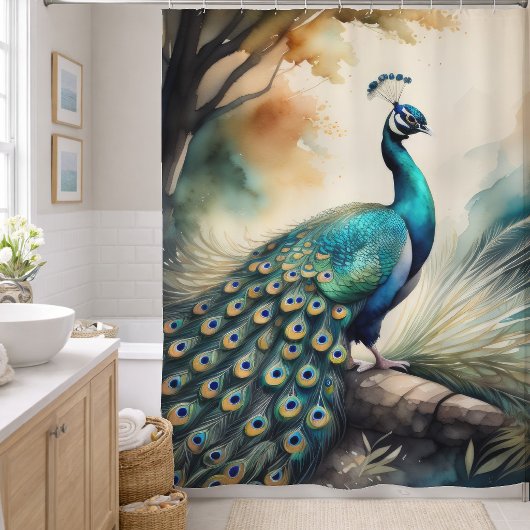 Aquarellmalerei Duschvorhang