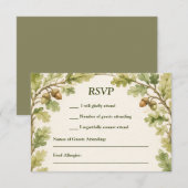 Aquarellmalerei Eichenbaum gerahmt RSVP Karte (Vorne/Hinten)