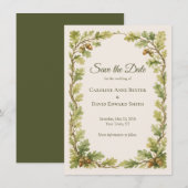 Aquarellmalerei Eichenholzrahmen Save-the-Date-Kar (Vorne/Hinten)