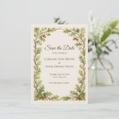 Aquarellmalerei Eichenholzrahmen Save-the-Date-Kar (Stehend Vorderseite)