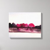 Aquarellmalerei einer farbenfrohen Landschaft Leinwanddruck (Vorderseite)