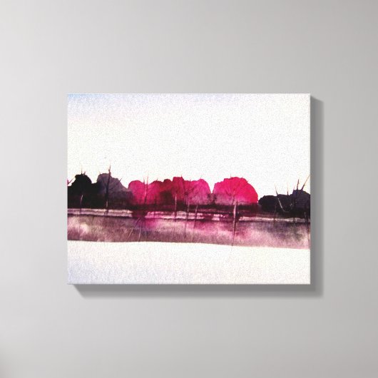 Aquarellmalerei einer farbenfrohen Landschaft Leinwanddruck (Vorderseite)