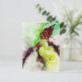 Aquarellmalerei einer Frauenrutsche Postkarte (Stehend Vorderseite)