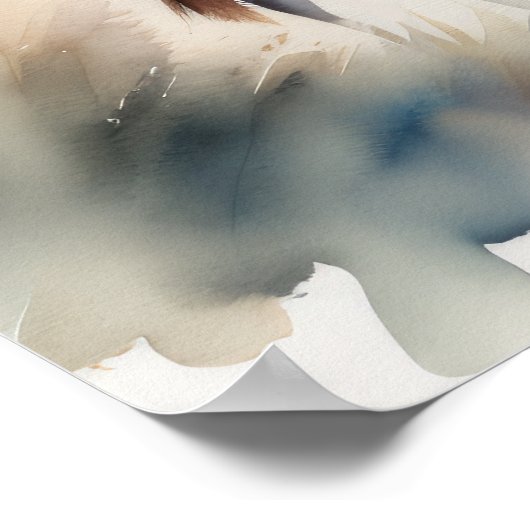 Aquarellmalerei einer Gazelle 5:4 Poster (Ecke)