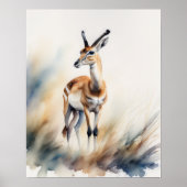 Aquarellmalerei einer Gazelle 5:4 Poster (Vorne)