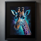 Aquarellmalerei einer Giraffe 3:4 Poster