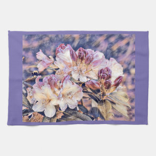 Aquarellmalerei einer lila Azeenblüte Geschirrtuch