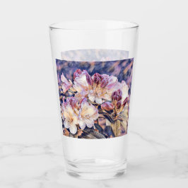 Aquarellmalerei einer lila Azeenblüte Glas