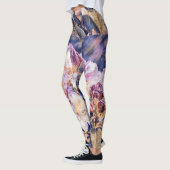 Aquarellmalerei einer lila Azeenblüte Leggings (Links)