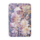 Aquarellmalerei einer lila Kirschblütenbat Badematte (Vorderseite Vertikal)