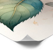 Aquarellmalerei einer Rose Pink II Poster (Ecke)