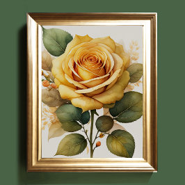 Aquarellmalerei einer Rose Poster