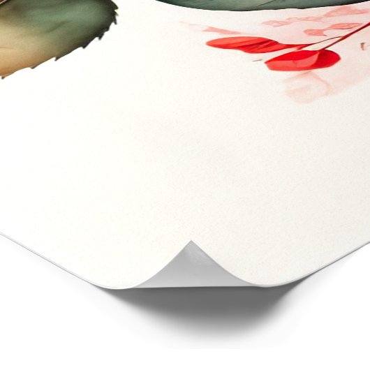 Aquarellmalerei einer Rose Rot Poster (Ecke)