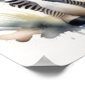 Aquarellmalerei eines Baby Zebra 5:4 Poster (Ecke)