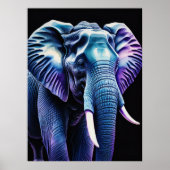 Aquarellmalerei eines Elefanten 3:4 Poster (Vorne)
