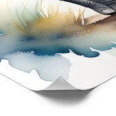 Aquarellmalerei eines Elefanten 5:4 Poster (Ecke)