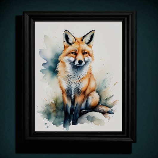 Aquarellmalerei eines Fuchs 5:4 Poster