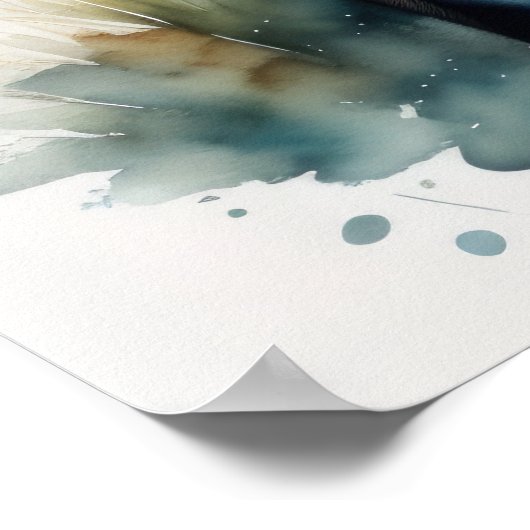 Aquarellmalerei eines Fuchs 5:4 Poster (Ecke)