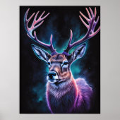 Aquarellmalerei eines Hirsches 3:4 Poster (Vorne)