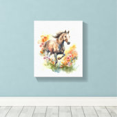 Aquarellmalerei eines Pferdes Leinwanddruck (Insitu (Holzboden))