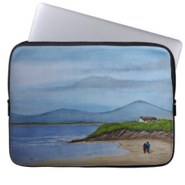 Aquarellmalerei eines romantischen Tages am Strand Laptopschutzhülle