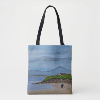 Aquarellmalerei eines romantischen Tages am Strand Tasche