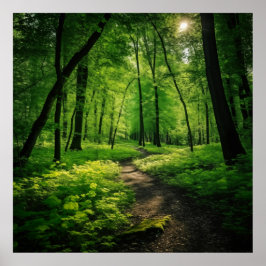 Aquarellmalerei eines üppigen Sommerweides Poster