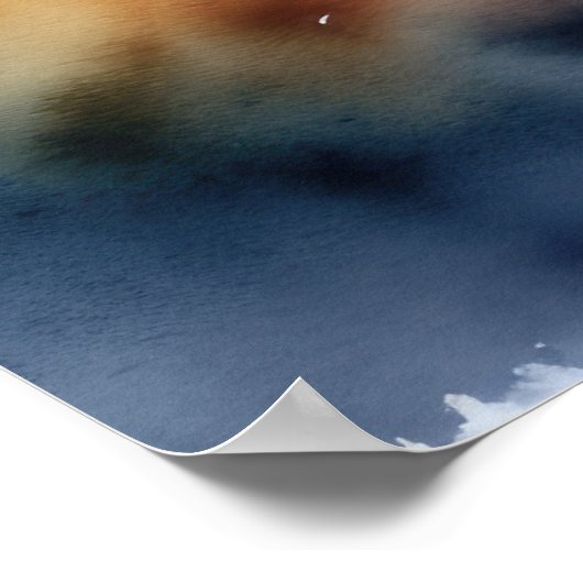 Aquarellmalerei eines Wolfs 3:4 Poster (Ecke)