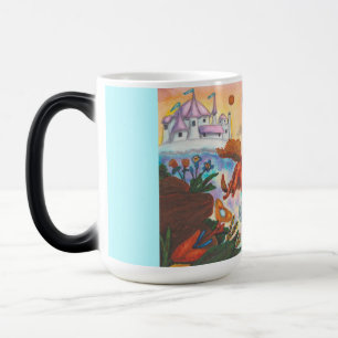 Aquarellmalerei Einhorn Opal Fee Drache Feuerpferd Verwandlungstasse