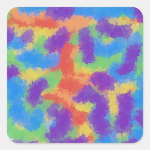 Aquarellmalerei Einhornlandmagie Quadratischer Aufkleber