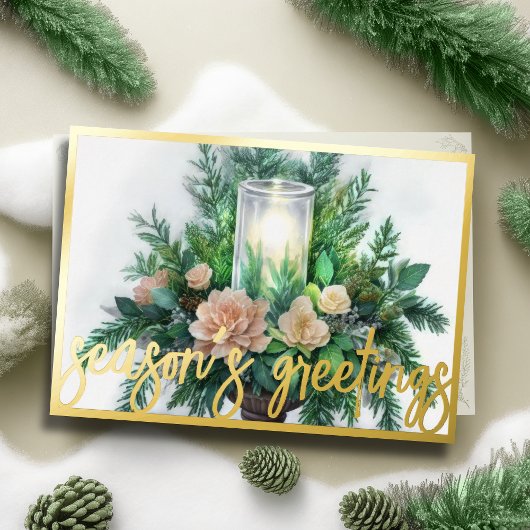 Aquarellmalerei Evergreen Kerzenschein Weihnachten