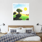 Aquarellmalerei Fantasy Baum Naturlandschaft Leinwanddruck (Insitu (Schlafzimmer))