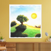 Aquarellmalerei Fantasy Baum Naturlandschaft Leinwanddruck (Insitu (Wohnzimmer))
