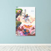 Aquarellmalerei Fantasy Fight Demons Unicorn Leinwanddruck (Insitu (Holzboden))