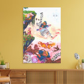 Aquarellmalerei Fantasy Fight Demons Unicorn Leinwanddruck (Insitu (Wohnzimmer))