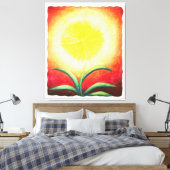 Aquarellmalerei-Fantasy-Gelbe Blume glänzt Leinwanddruck (Insitu (Schlafzimmer))