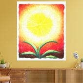 Aquarellmalerei-Fantasy-Gelbe Blume glänzt Leinwanddruck (Insitu (Wohnzimmer))