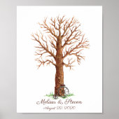 Aquarellmalerei Fingerprint Tree Poster (Vorne)