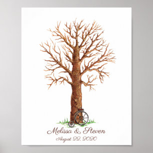 Aquarellmalerei Fingerprint Tree Poster