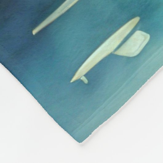 Aquarellmalerei Flamingo Fleecedecke (Ecke)