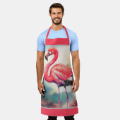 Aquarellmalerei Flamingo Schürze (Getragen)