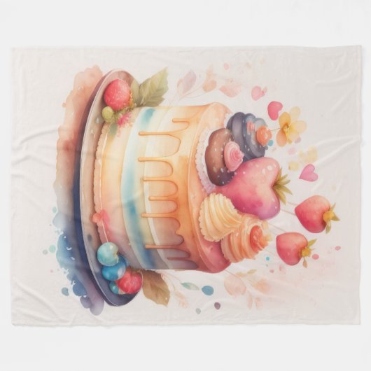 Aquarellmalerei Fleecedecke (Vorderseite (Horizontal))