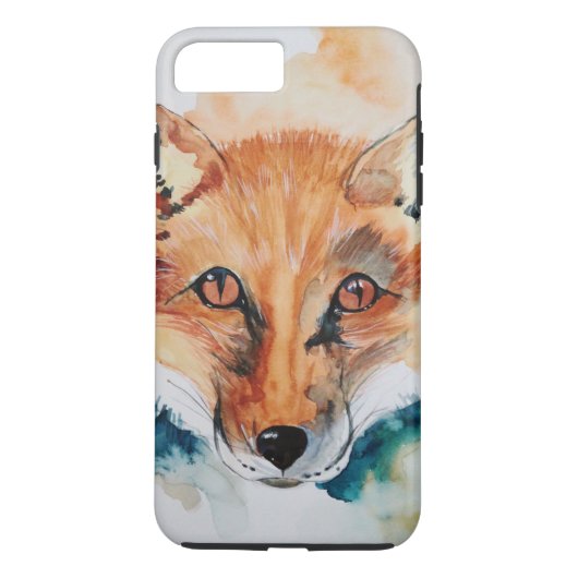 Aquarellmalerei Fox Wilde Abstrakte Säugetiere Case-Mate iPhone Hülle (Rückseite)