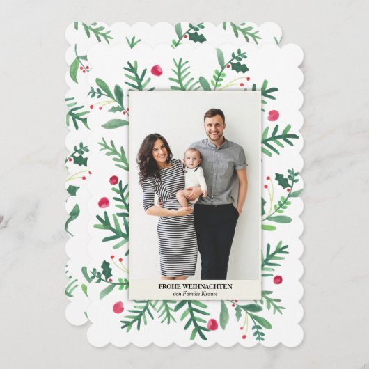 Aquarellmalerei | Frohe Weihnachten (Vorne/Hinten)