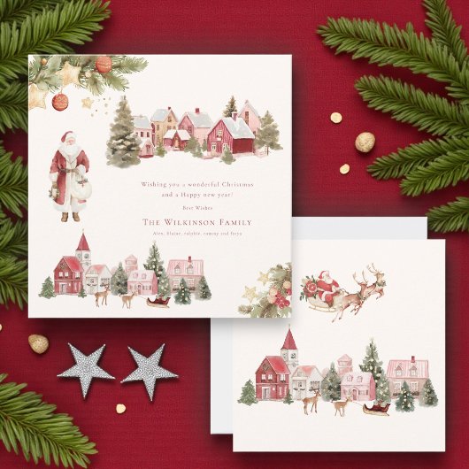 Aquarellmalerei fröhlich Weihnachten