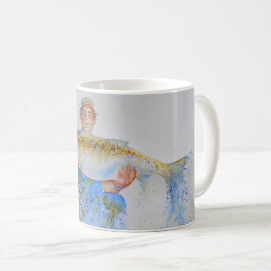 Aquarellmalerei für Fischer Kaffeetasse (VorderseiteRechts)