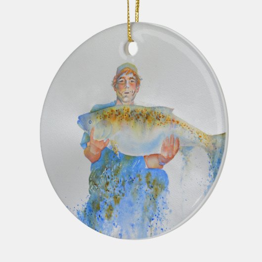 Aquarellmalerei für Fischer Keramikornament (Links)