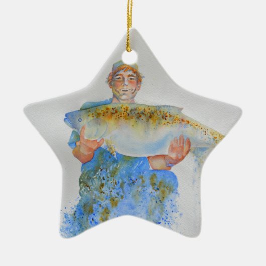 Aquarellmalerei für Fischer Keramikornament (Vorne)