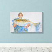 Aquarellmalerei für Fischer Leinwanddruck (Insitu (Holzboden))