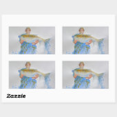 Aquarellmalerei für Fischer Rechteckiger Aufkleber (Blatt)